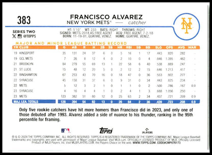 2024 Topps Update #US157 Ronny Mauricio New York Mets