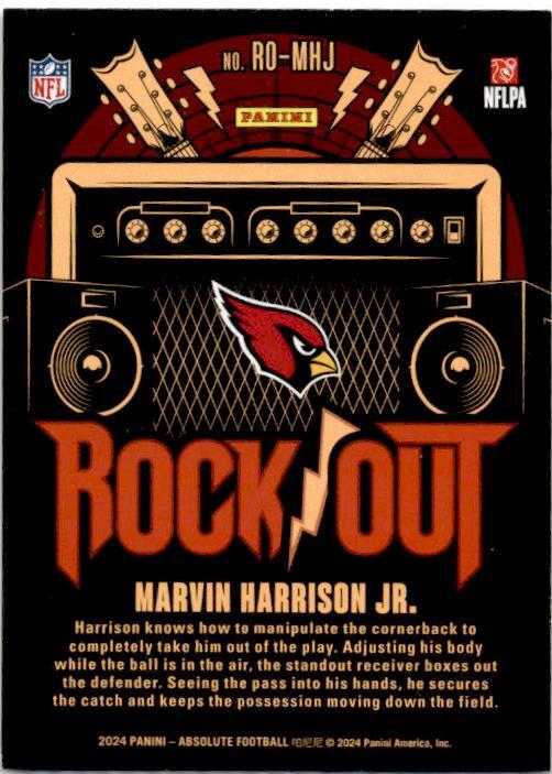 2024 Panini Absolute Rock Out #RO-MHJ Marvin Harrison Jr. Arizona Cardinals