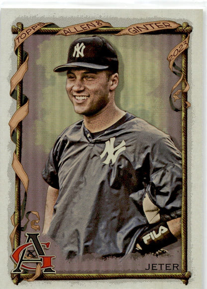 2023 Topps Allen & Ginter Silver Portrait #391 Derek Jeter New York Yankees