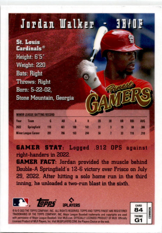 2023 Topps Finest Flashbacks #84 Jordan Walker Rookie St. Louis Cardinals