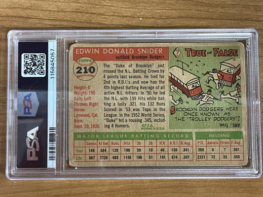 1955 Topps #210 Duke Snider Brooklyn Dodgers