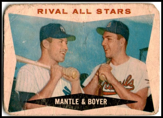 1960 Topps #160 Rival All Stars (Mickey Mantle / Ken Boyer)