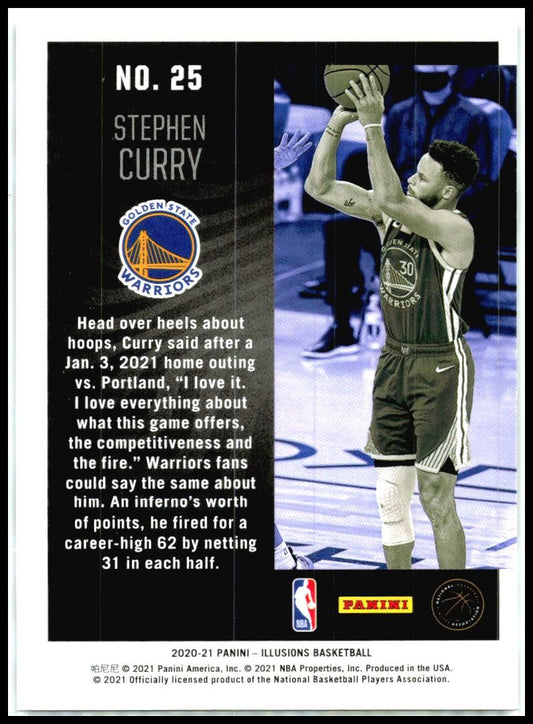 2020-21 Panini Illusions Season Highlights #25 Stephen Curry Warriors