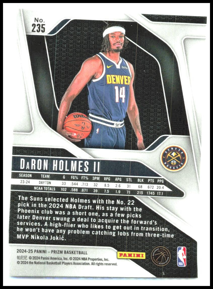 2024-25 Panini Prizm #235 DaRon Holmes II Rookie Denver Nuggets