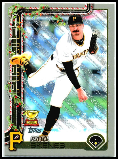 2025 Topps Holiday Silver Glitter Holiday #H70 Paul Skenes Pittsburgh Pirates