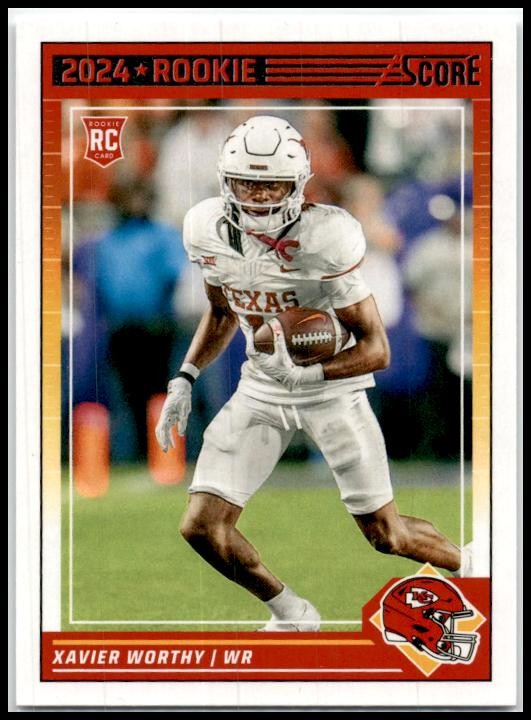2024 Score #324 Xavier Worthy Rookie Kansas City Chiefs