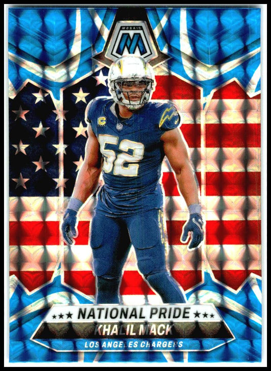 2024 Panini Mosaic Mosaic Reactive Blue #269 Khalil Mack Los Angeles Chargers