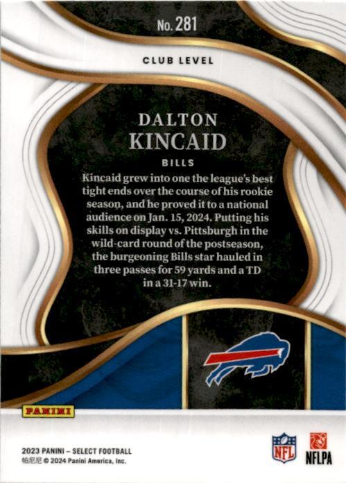 2023 Panini Select #281 Dalton Kincaid Rookie Buffalo Bills