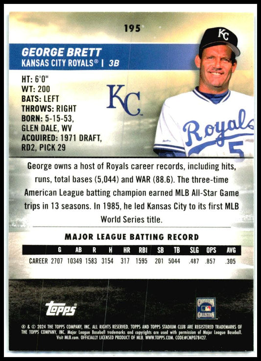 2024 Stadium Club #195 George Brett Kansas City Royals