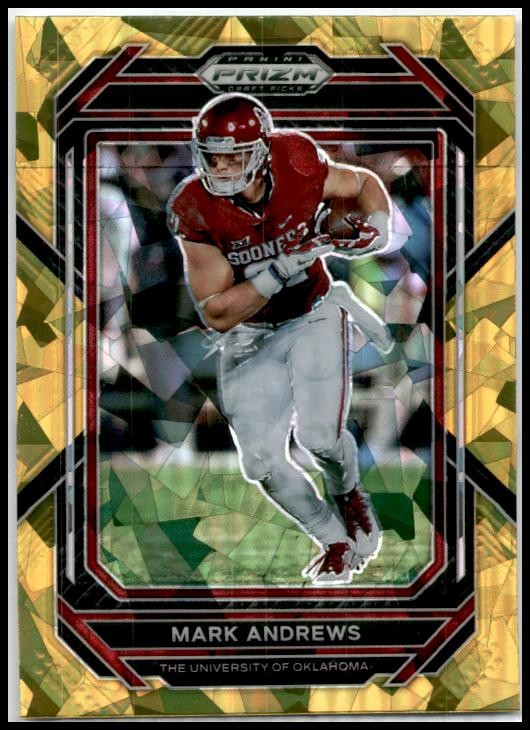 2023 Panini Prizm Draft Picks Prizms Gold Ice #73 Mark Andrews Oklahoma Sooners
