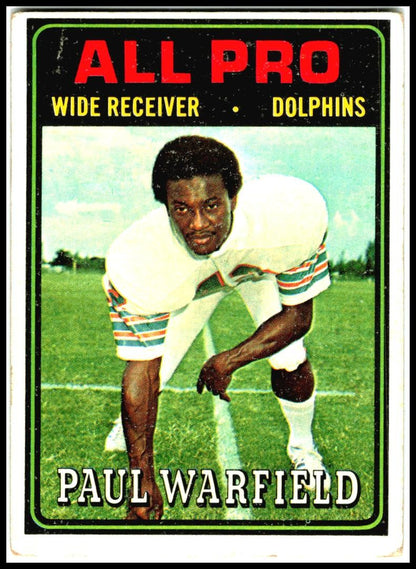 1974 Topps #128 Paul Warfield Miami Dolphins