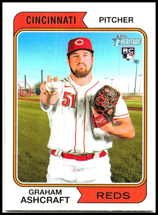 2023 Topps Heritage #383 Graham Ashcraft Rookie Cincinnati Reds