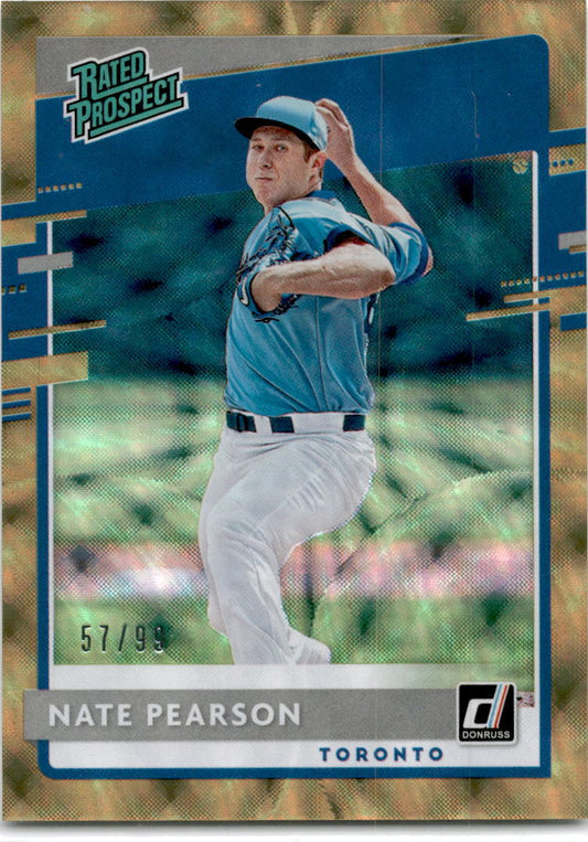 2020 Donruss Rated Prospects #RP-6 Nate Pearson #/999 Toronto Blue Jays