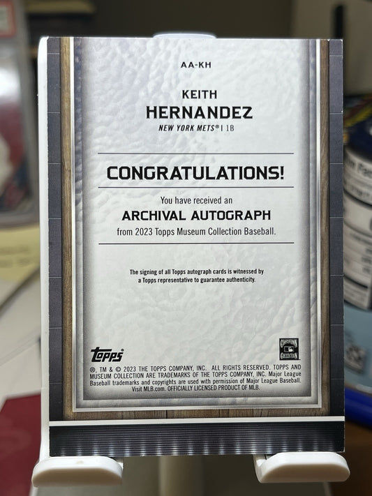 2023 Topps Museum Collection Archival Auto AA-KH Keith Hernandez Auto /99 Mets