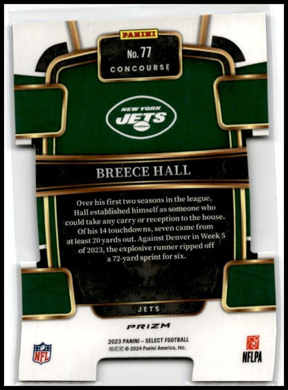 2023 Panini Select Blue and Orange Prizms Die Cuts #77 Breece Hall Jets