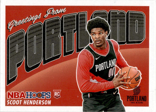 2023-24 Hoops Rookie Greetings #3 Scoot Henderson Portland Trail Blazers