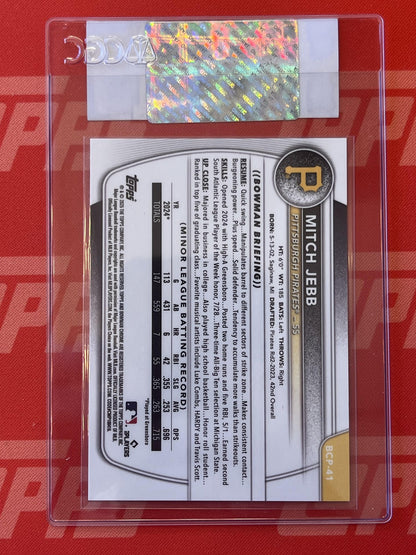 2025 Bowman Chrome Prospects Gold Geometric Refractor #BCP-41 Mitch Jebb Pirates