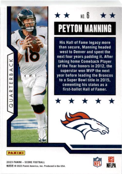 2023 Score First Ballot #6 Peyton Manning Denver Broncos