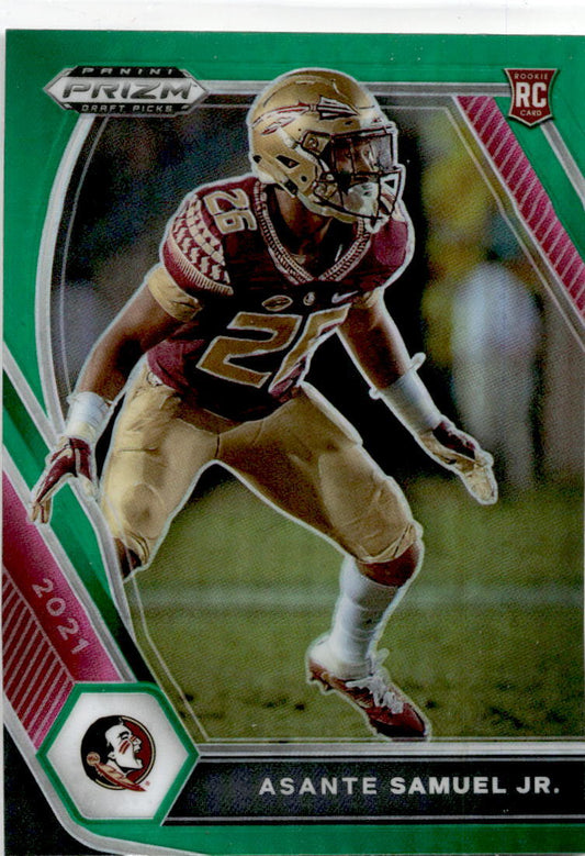 2021 Panini Prizm Draft Picks Green #111 Asante Samuel Jr. Seminoles / Chargers