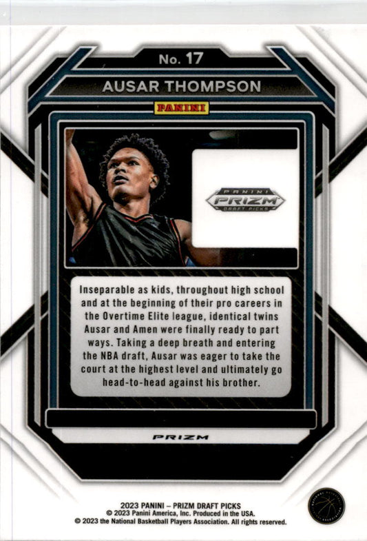 2023-24 Panini Prizm Draft Picks Red Ice #17 Ausar Thompson Toronto Raptors