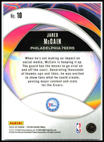 2024-25 Panini Prizm Instant Impact #10 Jared McCain Philadelphia 76ers