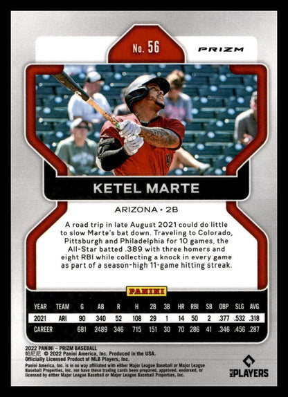 2022 Panini Prizm Red/White/Blue #56 Ketel Marte