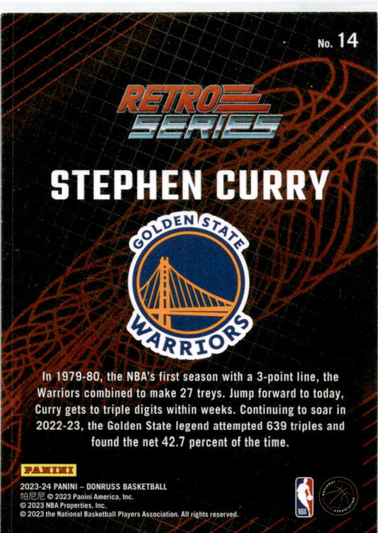 2023-24 Donruss Retro Series #14 Stephen Curry Golden State Warriors