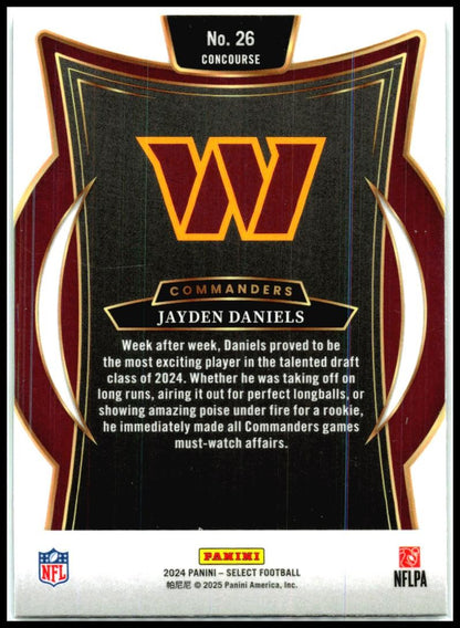 2024 Panini Select #26 Jayden Daniels Rookie Washington Commanders