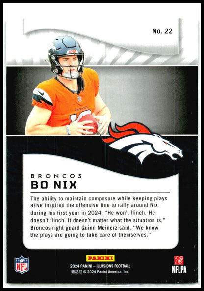 2024 Panini Illusions Retail #22 Bo Nix Rookie Denver Broncos