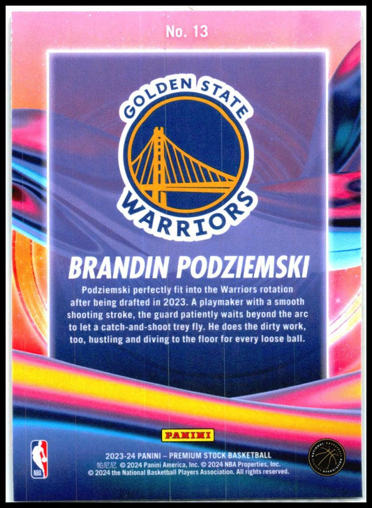 2023-24 Hoops Premium Stock Anti Gravity #13 Brandin Podziemski Warriors