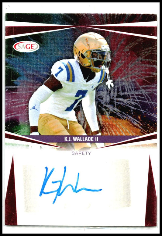 2025 SAGE HIT Autographs Red #A-KJW K.J. Wallace Auto UCLA Bruins