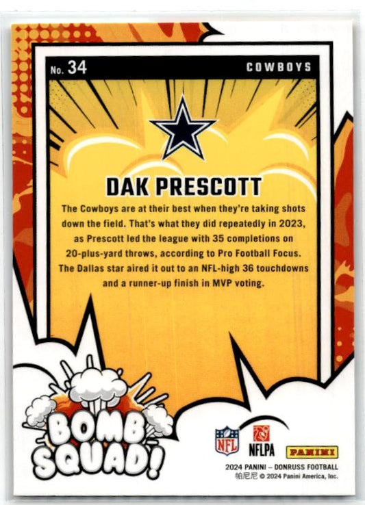 2024 Donruss Bomb Squad #34 Dak Prescott Dallas Cowboys
