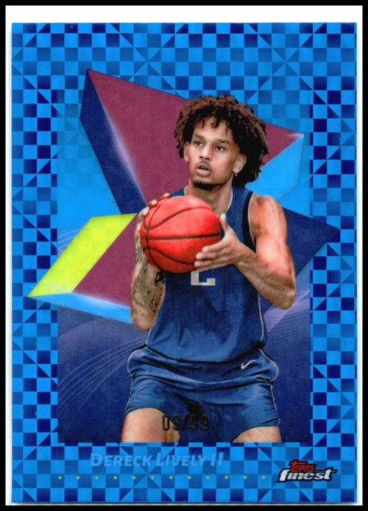2024-25 Topps Finest Blue X-Fractor /99 #20 Dereck Lively Dallas
