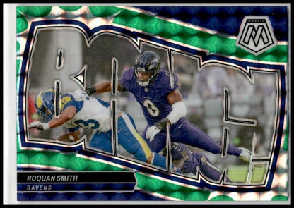 2024 Panini Mosaic Bang! Mosaic Green #12 Roquan Smith Baltimore Ravens