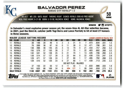 2022 Topps Chrome Refractor Salvador Perez Kansas City Royals #50