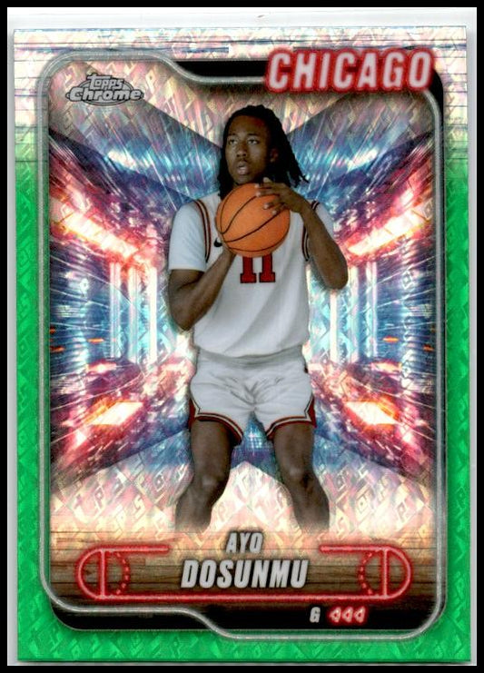 2024-25 Topps Chrome Topps Green Refractor #58 Ayo Dosunmu Chicago Bulls