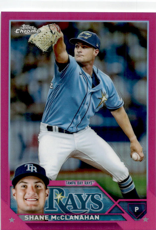 2023 Topps Chrome Pink Refractor #169 Shane McClanahanTampa Bay Rays
