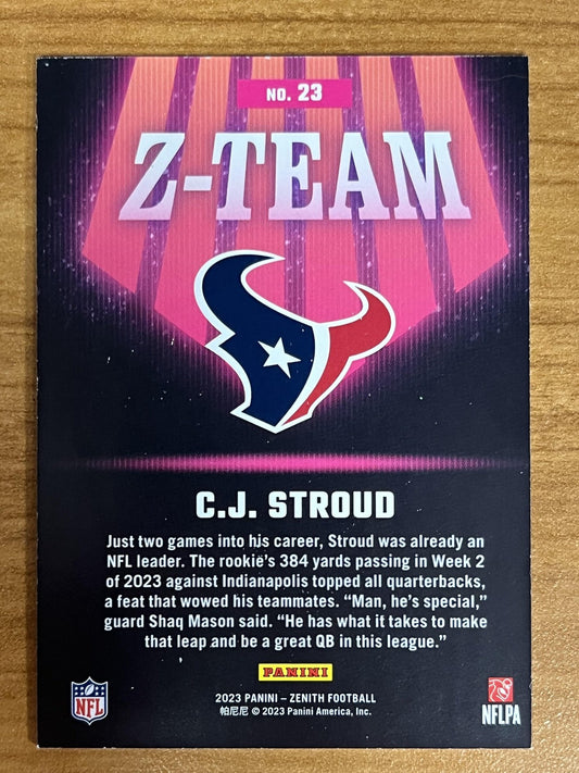 2023 Panini Zenith Z-Team #23 C.J. Stroud Houston Texans