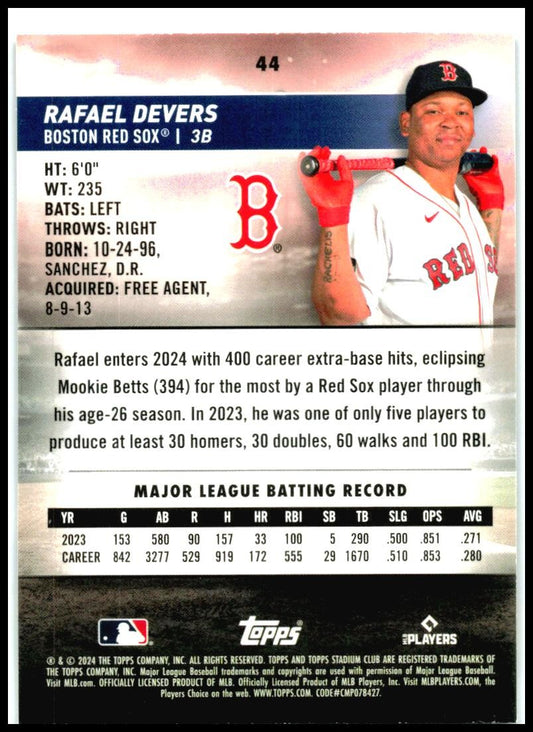 2024 Stadium Club #44 Rafael Devers Boston Red Sox