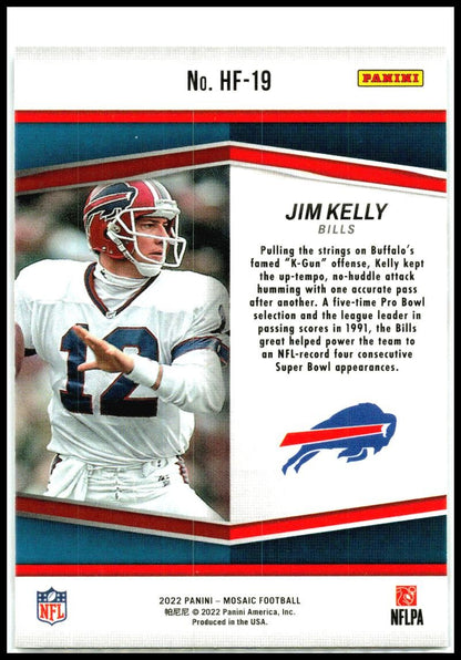 2022 Panini Mosaic HoloFame #HF-19 Jim Kelly Buffalo Bills