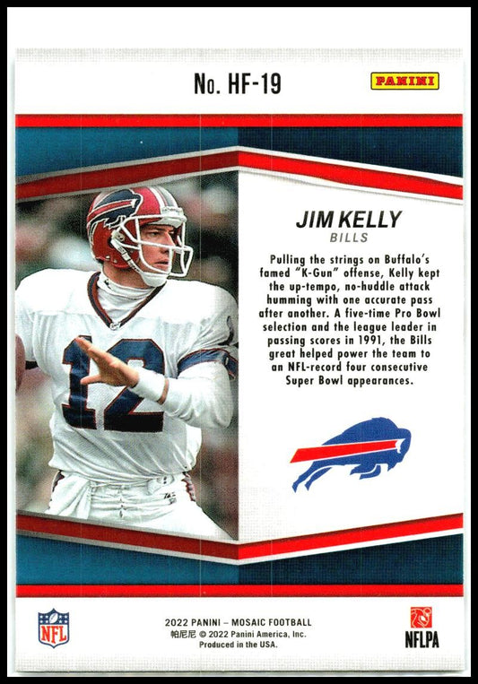2022 Panini Mosaic HoloFame #HF-19 Jim Kelly Buffalo Bills