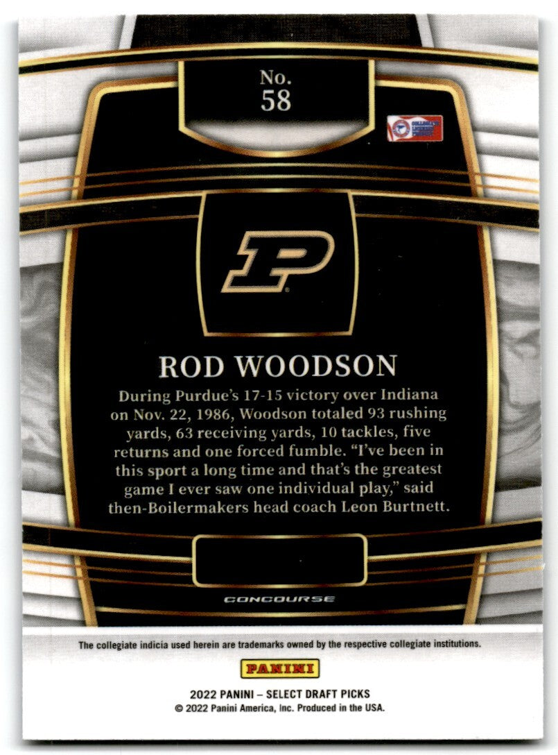 2022 Panini Select Draft Picks Rod Woodson Purdue Boilermakers #58
