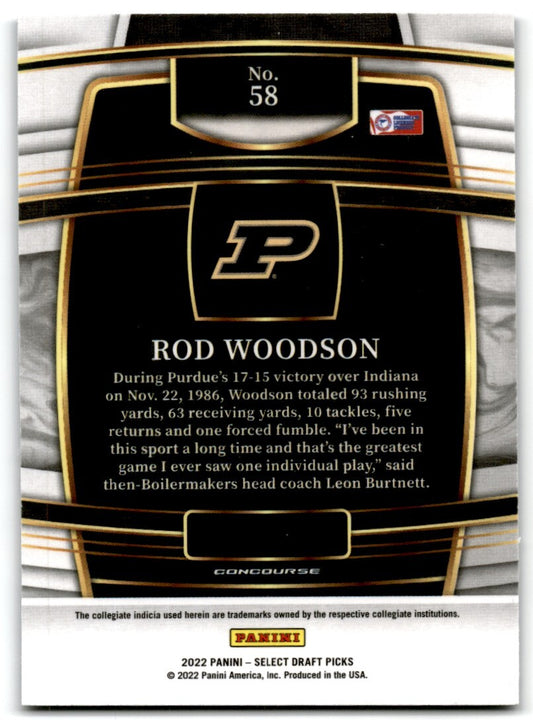 2022 Panini Select Draft Picks Rod Woodson Purdue Boilermakers #58