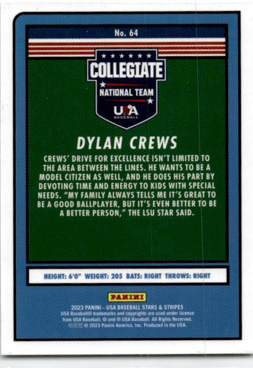 2023 Panini Stars & Stripes USA Baseball #48 Colt Emerson Seattle Mariners
