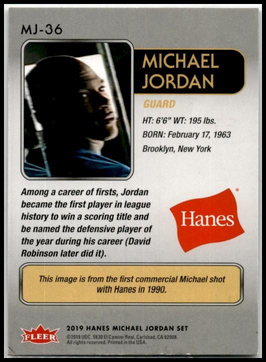 2018-19 Fleer Hanes Michael Jordan 30th Anniversary Red Foil #36 Michael Jordan