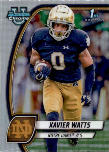 2024 Bowman Chrome University Refractor #158 Xavier Watts Notre Dame