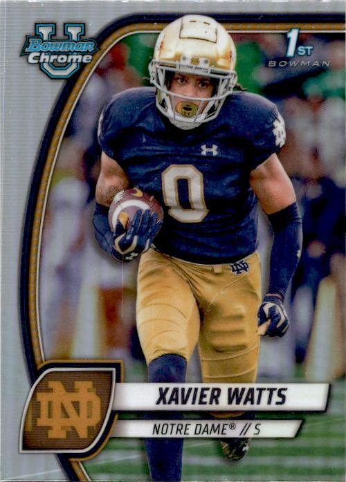 2024 Bowman Chrome University Refractor #158 Xavier Watts Notre Dame