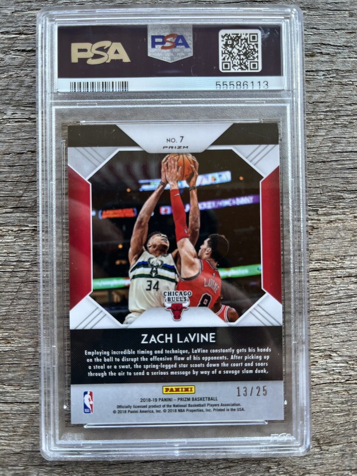2018-19 Panini Prizm That's Savage! #7 Zach LaVine PSA 10  Chicago Bulls 13/25