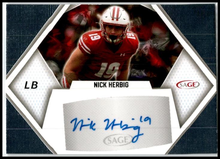 2023 SAGE HIT Autographs Red #A-NH2 Nick Herbig Auto Wisconsin Badgers