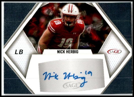 2023 SAGE HIT Autographs Red #A-NH2 Nick Herbig Auto Wisconsin Badgers